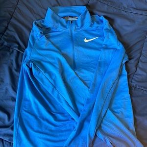 nike dri-fit light blue long sleeve, size small.